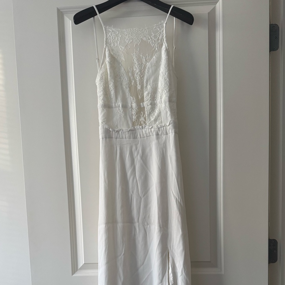 NBD Long White Lace Dress Perfect for your dance, sorority formal ♥️